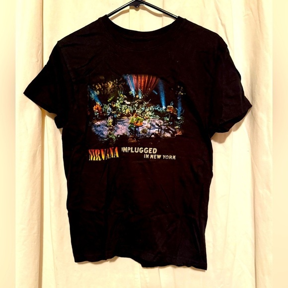 NIRVANA Other - Nirvana Graphic Tee Unplugged In New York Unisex Sz S Short Sleeve 2 Side Grunge